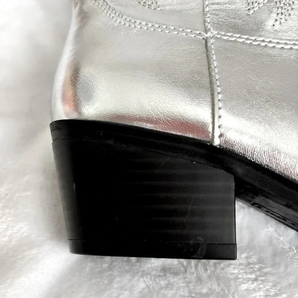 INDIGO RD Yoley Metallic Silver Mid-Calf Cowboy Boots--NEW--5.5 - Picture 8 of 13